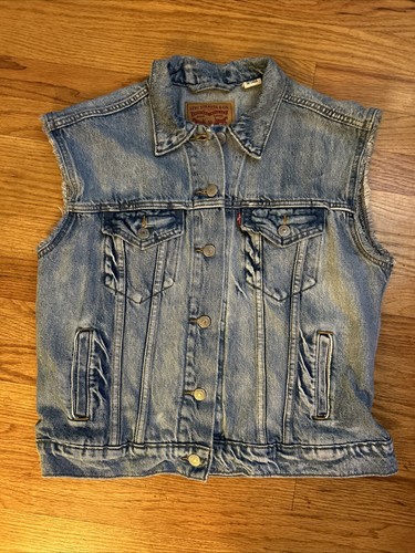 Gilet jeans levi trucker blu - jeans,