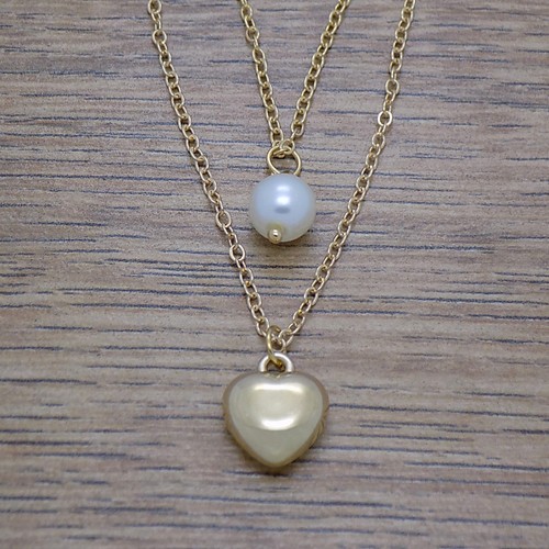Collana doppia catena con - a,