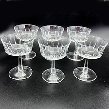 Set di 6 bicchieri a calice in cristallo anni 70 da champagne coppa Vintage