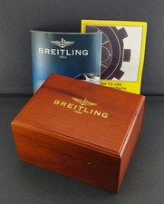 SCATOLA, libretto e manuale in legno originale BREITLING Navitimer per orologio da polso ca 2002