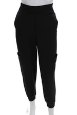 Zara Women's Elastic Waist Tapered Leg Cargo Jogger Pants Black Size XS