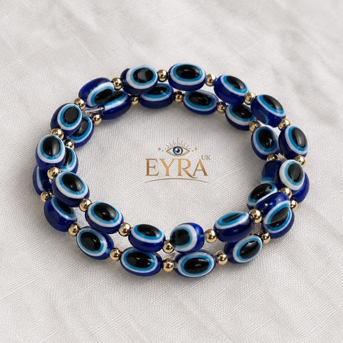 Bracciale perline malocchio - perline,