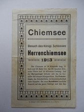 ORARIO TIMETABLE CHIEMSEE 1913 DAMPFSCHIFF Eisenbahn treno nave ship 