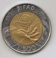 ITALIA - 500 Lire (IFAD) 1998