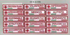 PATCH CROCE ROSSA RICAMATA CON TESTO MANSIONI CM.10X3 -TERMO / NASTRO A STRAPPO