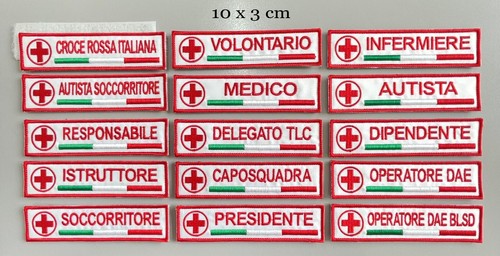 Patch croce rossa - rossa, ricamata