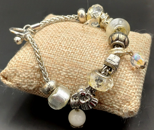 Bracciale charms vetro con - bracciale,