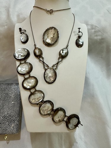 Set cammeo conchiglia - , argento