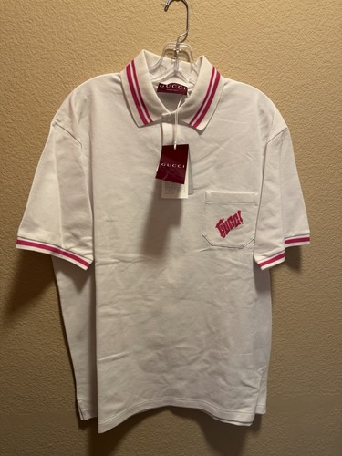 Polo bianca con logo - , gucci