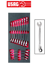 USAG 519M285KA, SERIE CHIAVI COMBINATE A CRICCHETTO , SET DA 12 PEZZI CON MODULO