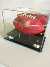 Mini size football size MIRROR BACK with gold riser 85% UV filtering acrylic 