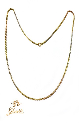 Catenina oro tricolore 45cm - oro,
