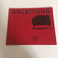 #A0002 - Leica Pradovit C Istruzioni, Manuale d'uso Manual