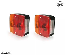 Coppia Fanale Faro Posteriore Completo Carrello Appendice Rimorchio Quadrato E4