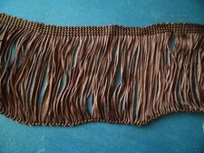 mt 3 FRANGIA MARRONE h. cm 6 * morbida viscosa elegante passamaneria decorativa