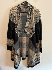 Anthropologie Lovemarks Blue & Tan Open Waterfall Knit Cardigan Medium