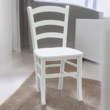 SEDIA BIANCA  IN LEGNO  SEDUTA