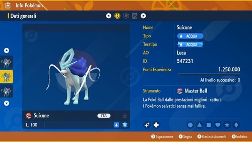 Suicune shiny 6iv - 6iv, br
