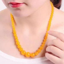Collana autentico topazio giallo con GARANZIA pietre naturali 6-14 mm NUOVA