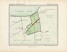 Mappa antica-PAESI BASSI-PIANTA DELLA CITTÀ-TWISK-OLANDA SETTENTRIONALE-Kuyper-Kuijper-1865