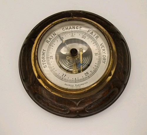 Vintage aneroid barometer made - vintage,