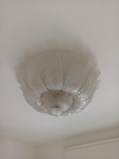 lampadario vintage originale in vetro di Murano di Venezia disegno a foglie