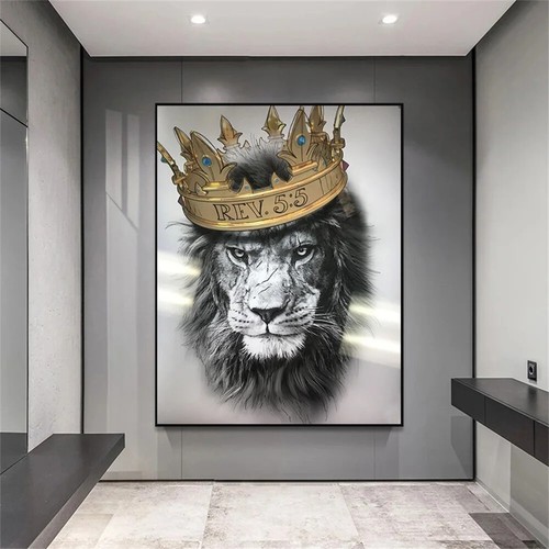 Quadro tela leone animale - leone,