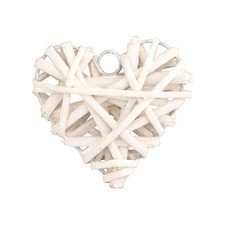 10X Cuore intrecciato BIANCO da appendere 8 cm decorazione BOMBONIERA 0XF2