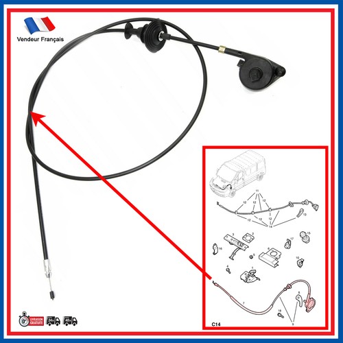 Cable ouverture capot - cable, d'ouverture