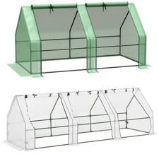 Outsunny Serra da Giardino in PE con Bordi Allungati e Porte a Cerniera