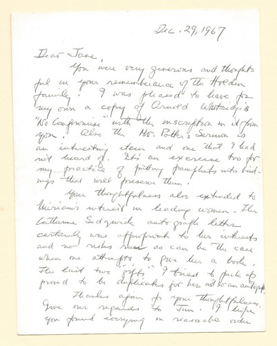 1967 lettera architetto arthur - lettera,