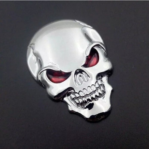 Adesivo auto teschio argento - adesivo,