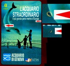 SCHEDA TELEFONICA ATW PROMOCARD ACQUARIO DI GENOVA VARIANTE FALLE ROSA
