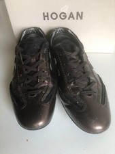 Hogan sneackers Olympia in pelle vernice marrone tonalità metallizzata misura 38