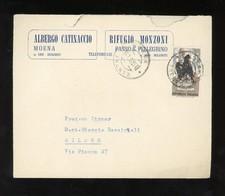 BUSTA AFFRANCATA 1955 ITALIA - ALBERGO CATINACCIO MOENA RIFUGIO MONZONI
