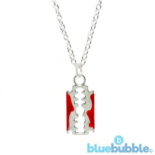 Collana lama rasoio bluebubble - collana,