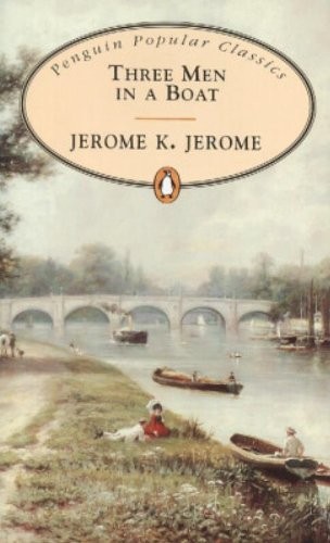 Three men boat to - in, say