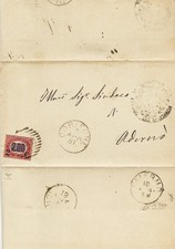 170 Storia Postale Regno d’Italia lettera del 1881 lire 2 soprastampato 2 C.