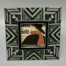 Michael Hero Art Deco Cornice 3,5" X 3,5" Cristallo Swarovski Set a Mano Smalto