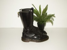 Dr. Martens 1914 stivali in pelle nera 14 occhielli made in England UK 3,5 (d945)