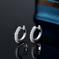 925 Silver Moissanite Hoop