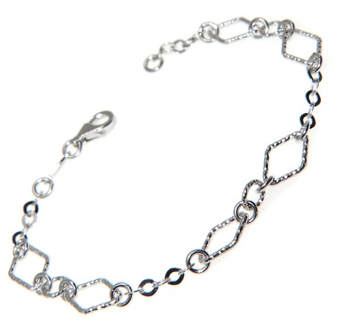 Bracciale argento 925 rombi