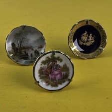 piattini miniature in porcellana limoges france, 3 pezzi