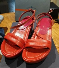 Calzatura donna Scarpa  Prada  36 tessuto pelle art 1X2789 Rosso Bufalo Chic