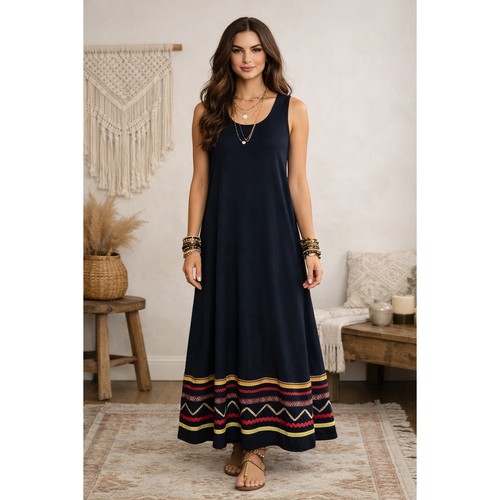 Maxi abito boho ricamato