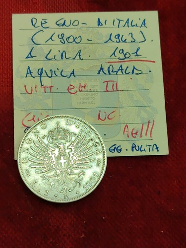 Moneta lira aquila araldica - moneta, 1