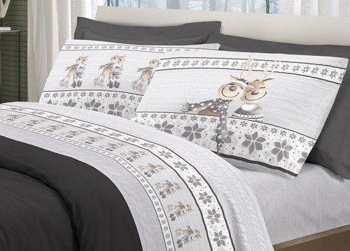 Completo letto flanella renna - letto,