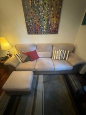 DIVANO IMBOTTITO 3 POSTI IN TESSUTO COMPLETAMENTE SFODERABILE CON CUSCINI