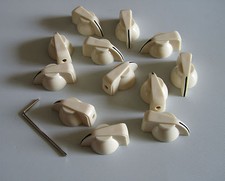 Confezione 12 Inserti Ottone Chitarra Testa di Pollo Manopola Effetto Puntatore Manopola Bianco Invecchiato