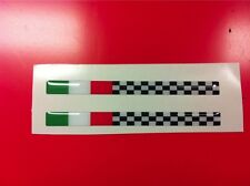 2 Adesivi Resinati Sticker 3D MOTO GUZZI tricolore e scacchi